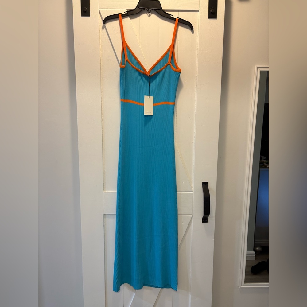 Siempre x Anthropologie Turquoise and Orange Dress - Picture 4 of 6